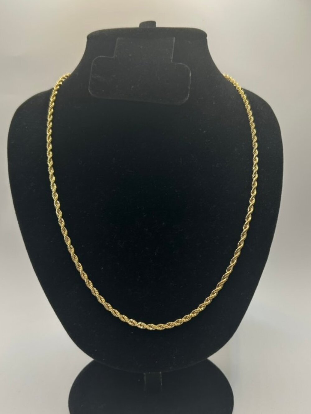 18k Real Gold Rope Chain Necklace 3mm 22 Inch Plated Mens Clean Durable Solid